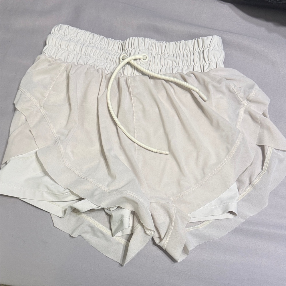 POPFLEX Women's Athletic Shorts in White